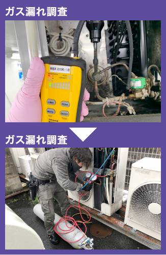 ガス漏れ調査作業